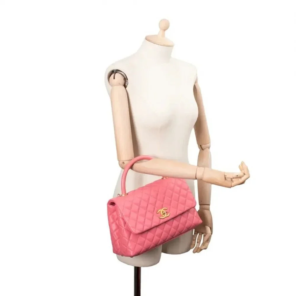 CHANEL Caviar Quilted Coco Chain Handle Flap Bag Pink Purse - Picture 3 of 12